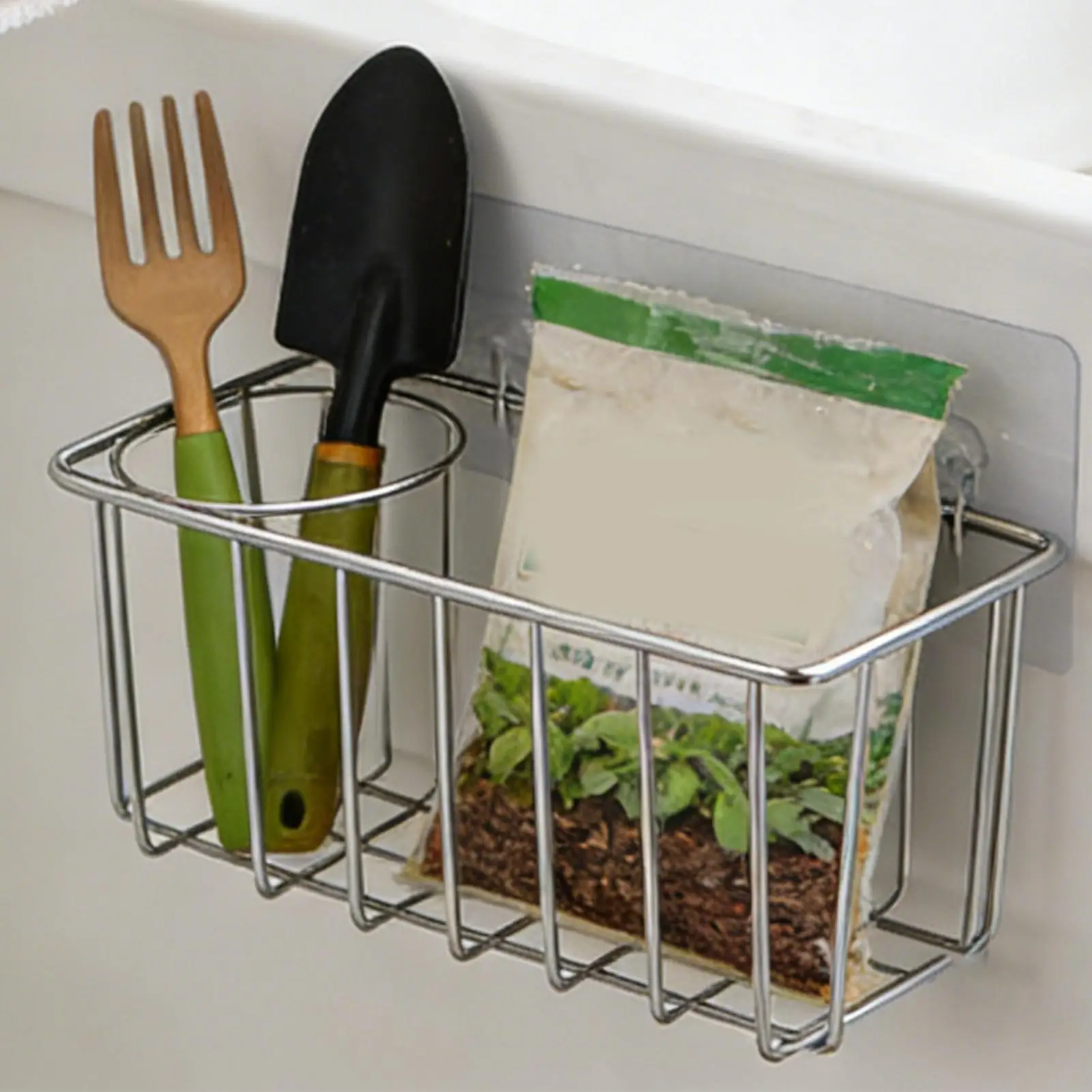 Kitchen Sink Organizer stainless steel Storage Rack for Sponge Brush Dishwashing Liquid Drainer Rack Sink Sponge Holder