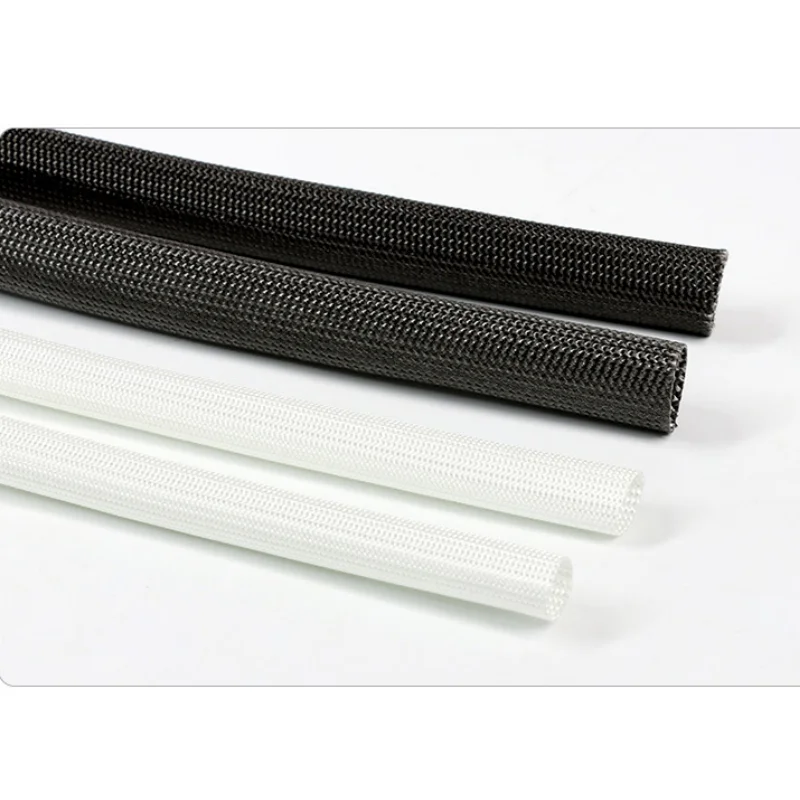 2/5/10/20M 600 Deg High Temperature Braided Soft Chemical Fiber Tubing Insulation Cable Sleeving Fiberglass Tube 1-30mm Diameter #3