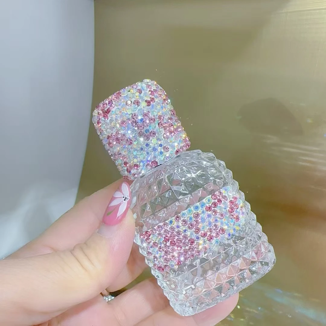 

Empty Glass Storage Bottle Spray Perfume Cologne Refillable with Atomizer Rhinestones Cosmetic Liquid Mini Travel Portable 30ml