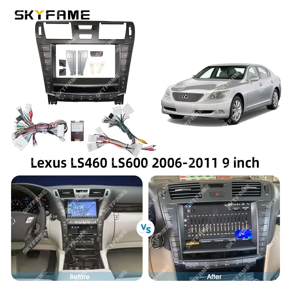 SKYFAME إطار السيارة فآسيا محول Canbus صندوق فك أندرويد راديو داش تركيب لوحة عدة لكزس LS LS460 LS600 #6