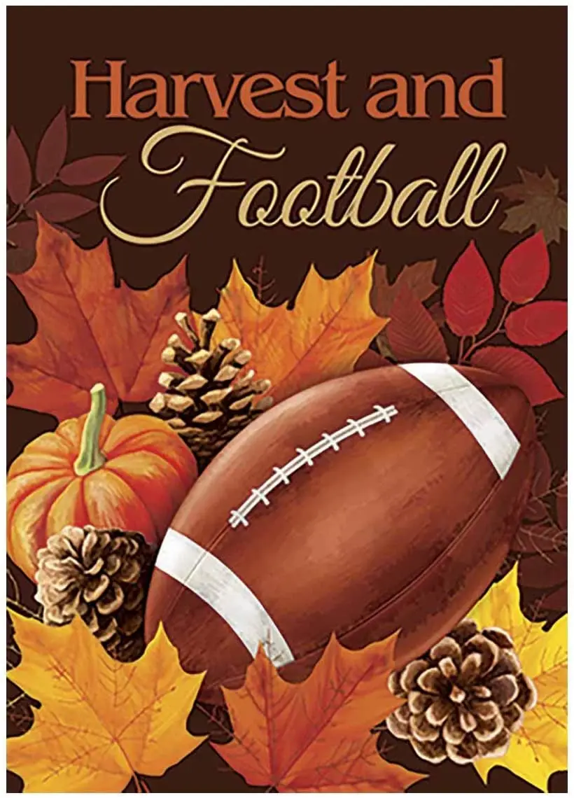 

Football House Flag Fall Touchdown Sports Decorative Autumn Sports Game Day Banner for Outside House Yard Home Decorative