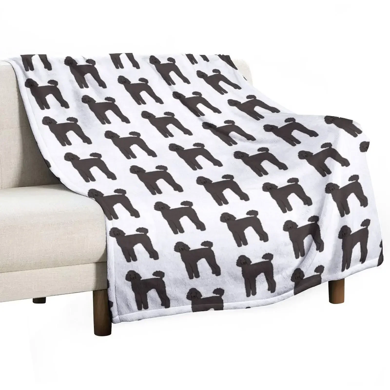 

Black poodle illustration Throw Blanket Soft Soft Plush Plaid Blankets