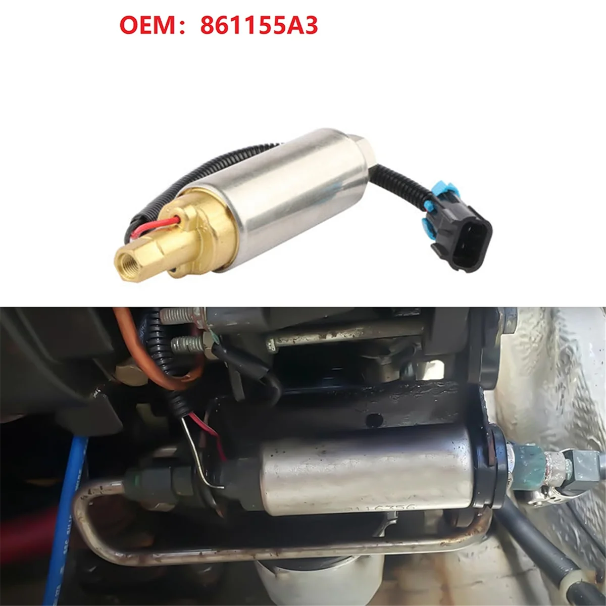 Pompa bahan bakar 861155A3 elektrik baru untuk merkuri Mercruiser perahu V6 V8 Carb 4.3 5.0 5.7