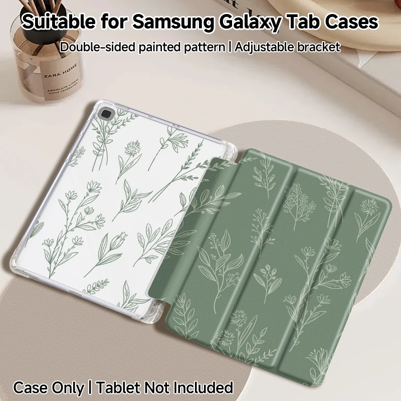 For Samsung Galaxy Tab S7S8S9 11 inch，S6 lite 10.4 A7 lite 8.7 A8 10.5 A9+ S7+S8+S9+ 12.4，Tri-fold double-sided painted case