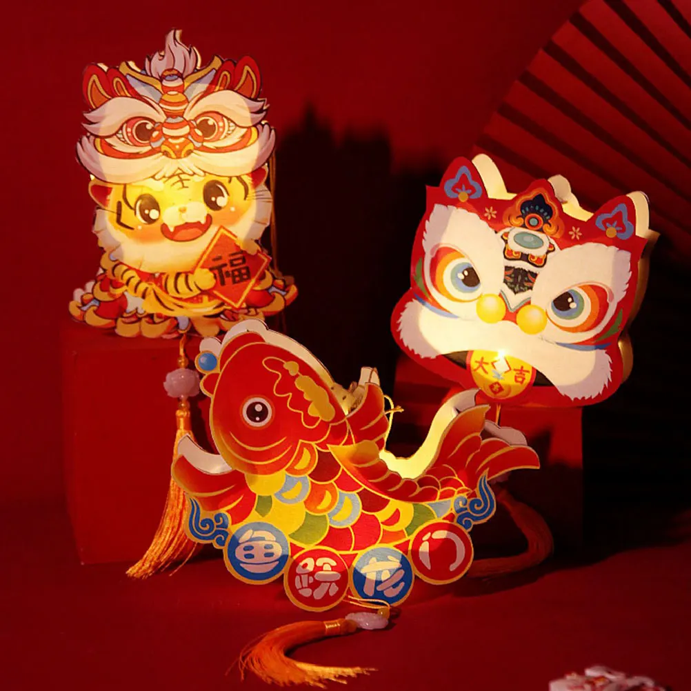 

DIY Cartoon Lion Lantern H held Decor Material Kit Style Home Decoration New Year Party Supplies Kids Toy Pendant Lamp