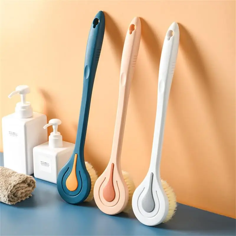 Long Handle Bath Brush Soft Hair Bath Brush Back Ball Brush Bathroom Body Brushes Mud Back Scrubber Shower Massage Brush