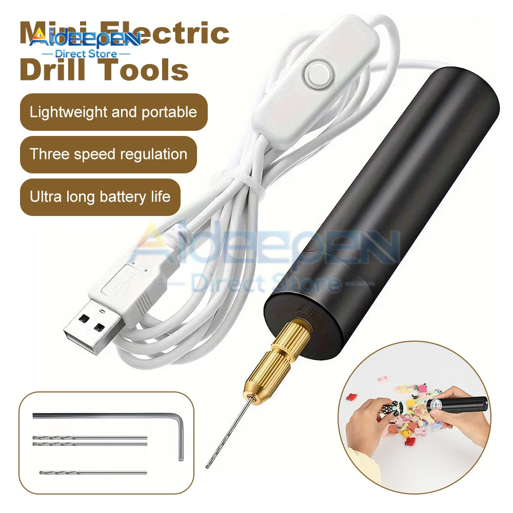 Handheld Mini Electric Drill DIY Electric USB Electric Drill Tools For Epoxy Resin Jewelry Making Wood Craft Engraving Pen Tool