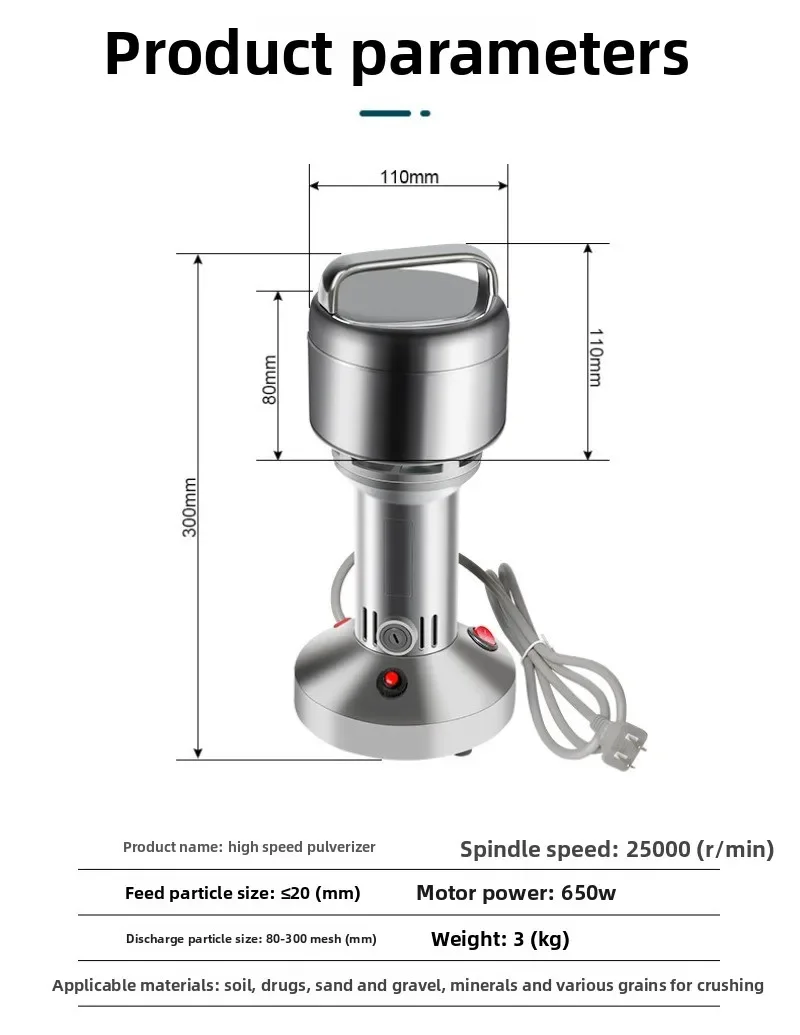 Small Solid Crusher for Laboratory Sample Preparation and Ore, Powder Grinding Industrial Pulverizer for Mineral Rock Testing