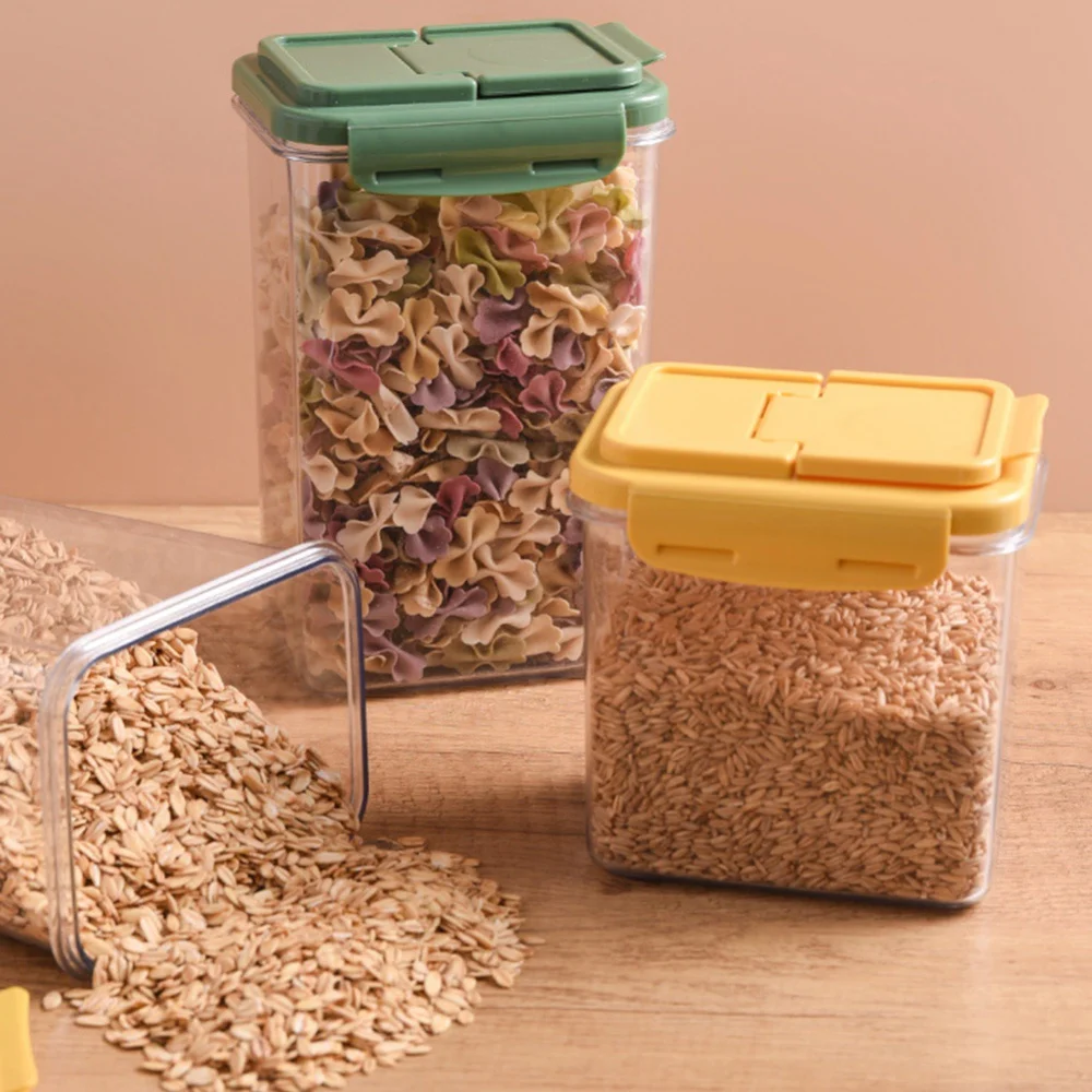 

Transparent Snack Storage Jar With holes Highly Sealed Saving Space Plastic Kitchen Food Airtight Jar Fresh-keeping Box