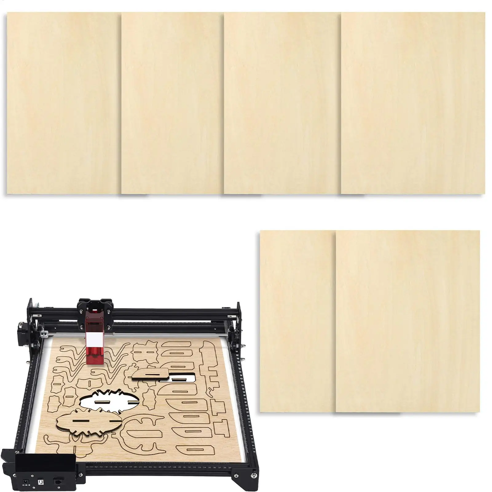 

Plywood Sheets Unfinished Wood 6 Piece Unfinished Craft Engraving Cnc Cutting Arts For Architectural Models Hobby Projects Mini