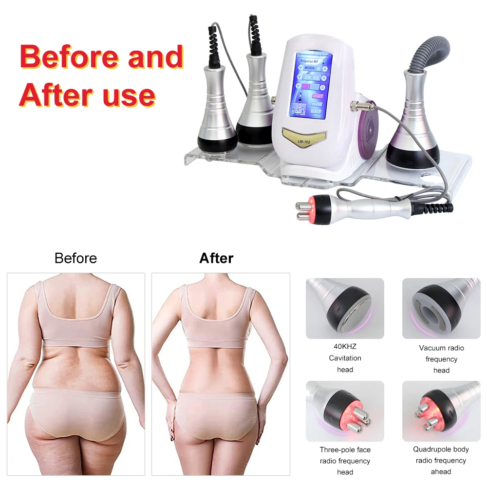 40K Cavitation Ultrasonic Body Slimming Machine 4IN1 Skin Care Tools Beauty Device Skin Tighten Facial Massager FAZJEUNE