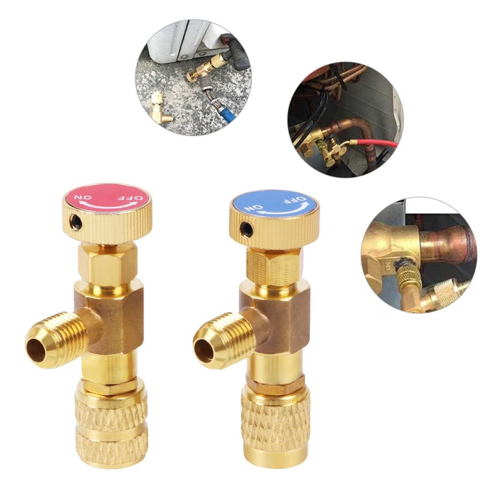 

1 шт. клапан для зарядки хладагента 1/4 дюйма, адаптер безопасности хладагента для кондиционера для коллектора кондиционера R410A R22