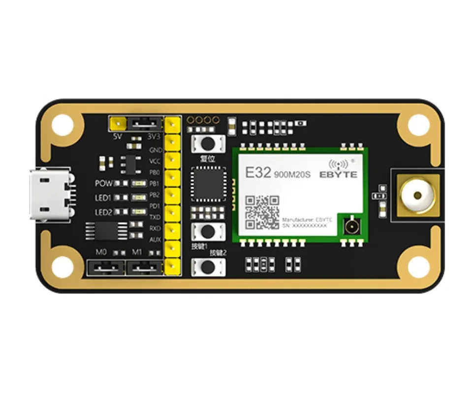 

SX1278 868 МГц 915 МГц Lora тестовая плата 20 дБм CDSENET Стандартный USB-интерфейс с антенной и источником питания