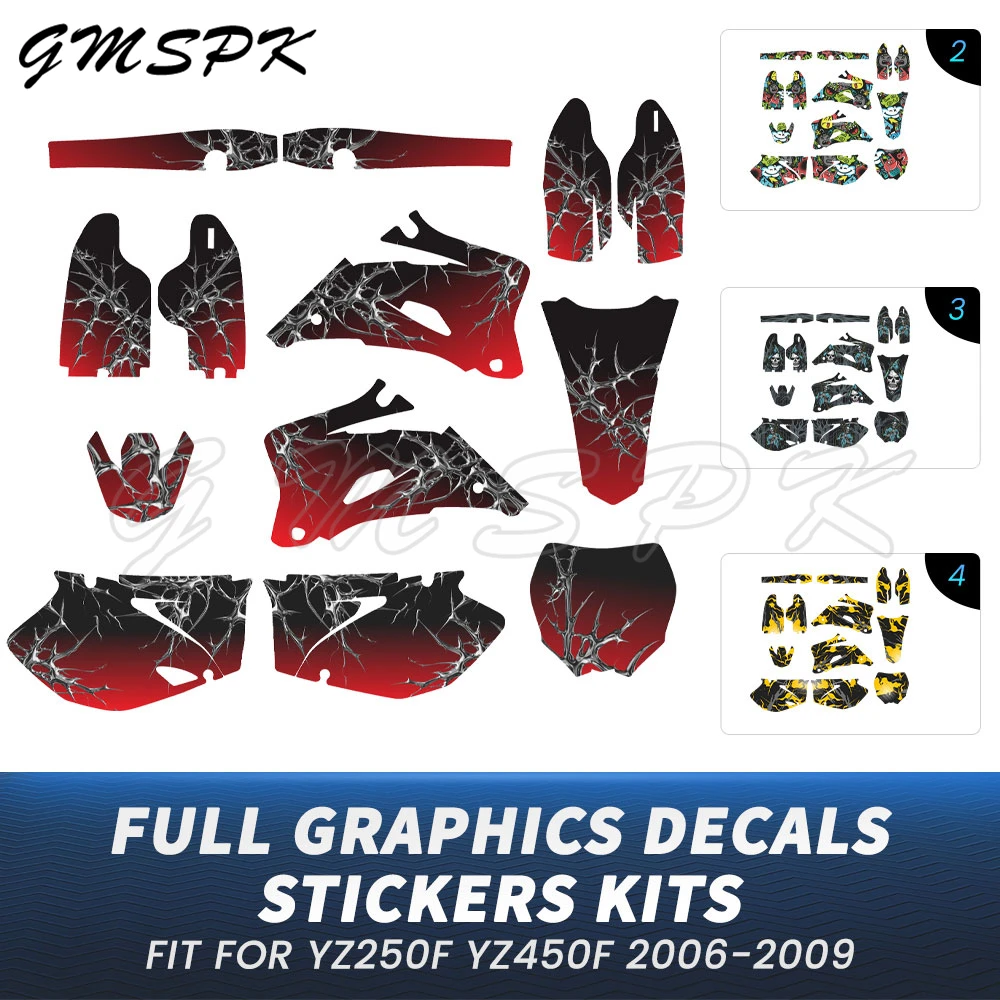 

Motorcycle Full Decor Graphic Background Decals Sticker Fit for YAMAHA YZ250F YZ450F YZ 250/450F YZF 250 450 2006 2007 2008 2009