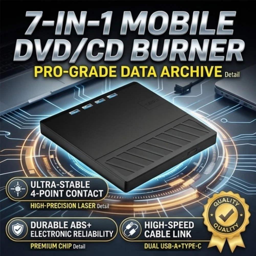 外付けdvd-cdバーナー-7in1-usb-30-type-c-ポータブルドライブ-sd-tfカードリーダー搭載-usbハブ-データ転送・メディア再生対応