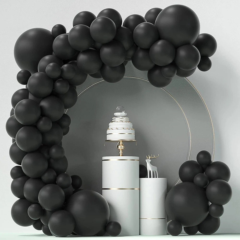 86Pcs Black Balloon Garland Arch Kit Anniversary Halloween Balloons Wedding Birthday Baby Shower Party Decorations Black