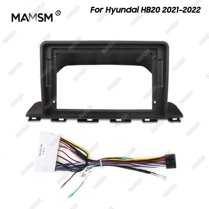 MAMSM Car Frame Fascia Adapter Android Big Screen Radio Fitting Panel Kit For Hyundai HB20 2021 2022 9 inch