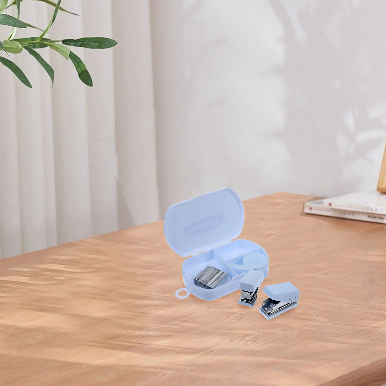 Hand Tool Box No Staple Stapler Kit Travel Office Supply Mini DIY Cute Staplers for Desk Binder Clips