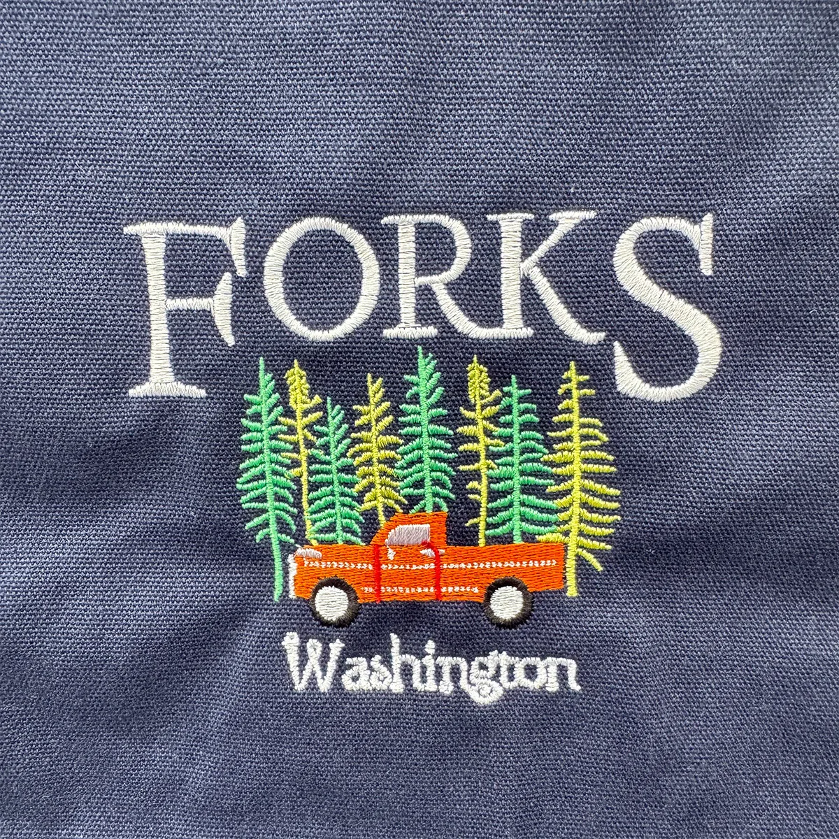 Cotton Canvas Tote Bags for Women Shopping Bag American Vintage Style Forks Washington Embroidered Casual Handbag Reusable Bags