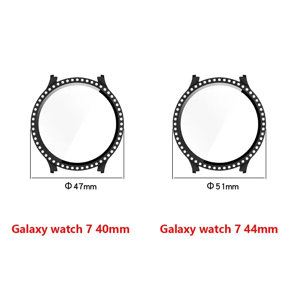 Diamond Bling Case for Samsung Galaxy Watch 7/FE 40mm 44mm Fashion Crystal Protective Bumper Galaxy Watch 54 6 Cover Accessories