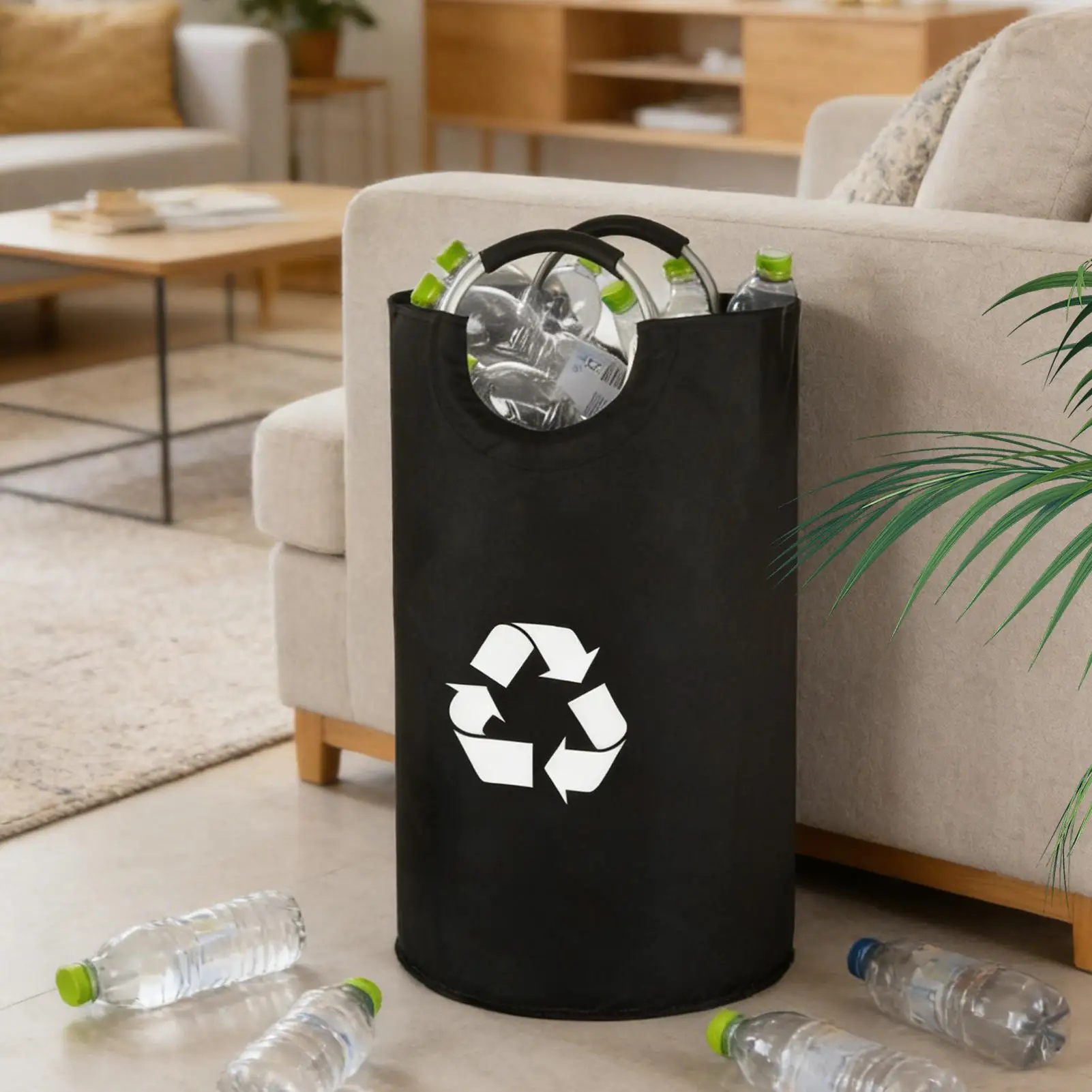 Indoor Recycling Bin 82L Oxford Heavy Duty Foldable Bag Recycling Garbage Can for Home Dorm Laundry Room Garage Bedroom Office