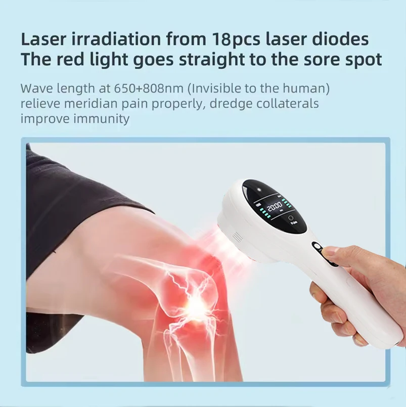 

Body Pain Laser Therapy Device 660nm 808nm Red Light Physiotherapy Equipment for Knee Pain Relief Arthritis shoulder Pet Pain
