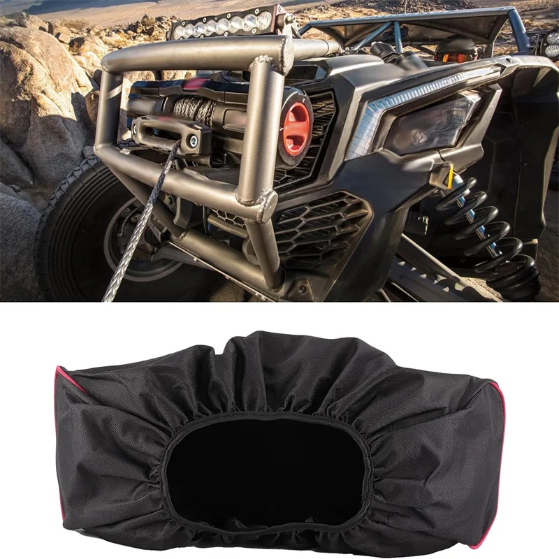 1PC Durable 600D Soft Waterproof Winch Dust Cover Driver Recovery 8,000 -17,500 Lbs Black Car Accessories NEW High Quality