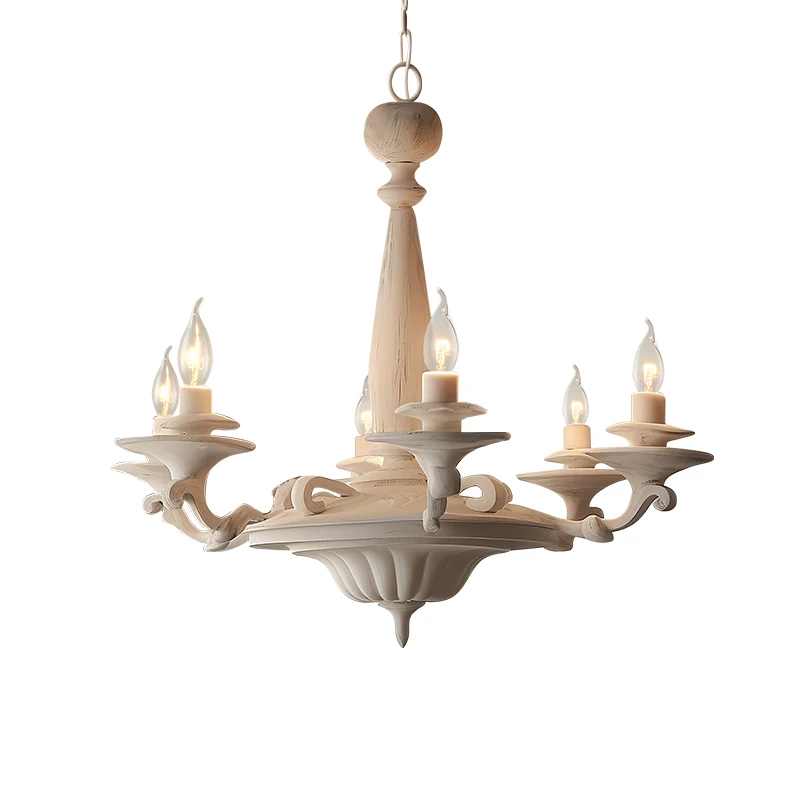 

French medieval chandelier hotel box round table lamps villa dining room living room advanced cream wind art chandelier