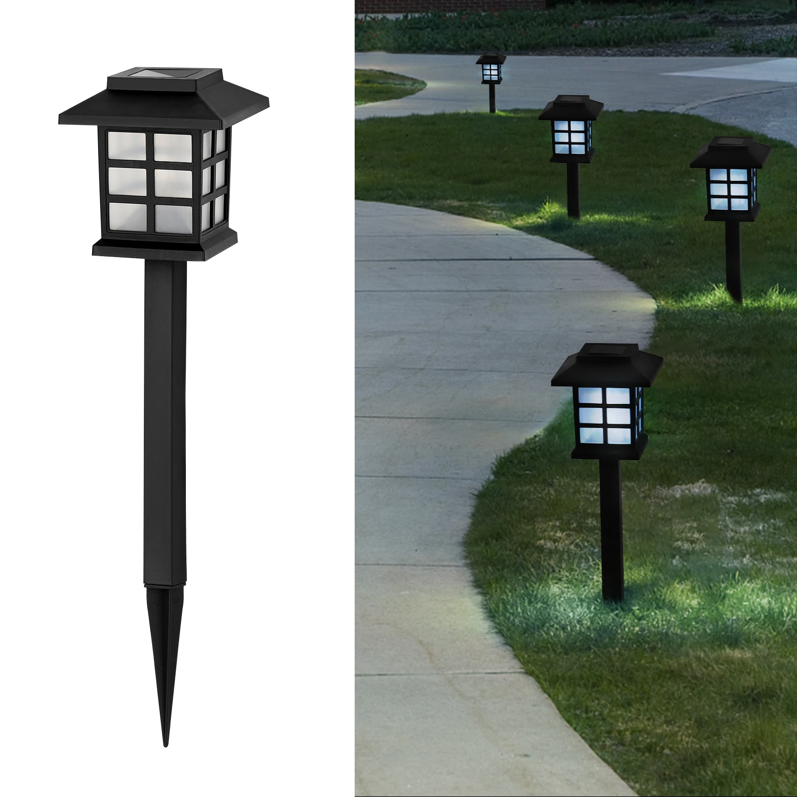 

Solar LED House Pathway Lights - IP65 Waterproof Outdoor Decor for Garden/Yard/Patio, Christmas Landscape Lighting Auto On/Off