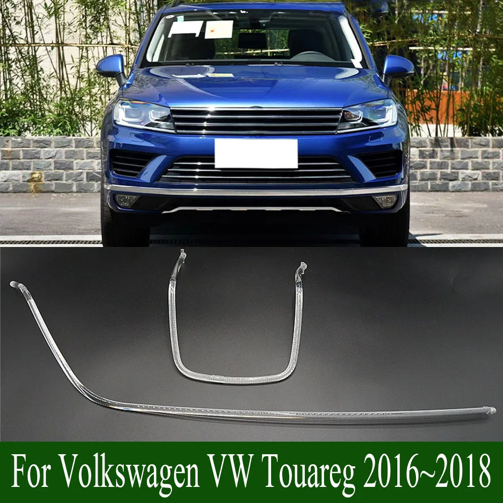 Para volkswagen vw touareg 2016 ~ 2018 led drl farol guia de luz tira luz circulação diurna tubo farol emitindo tubo