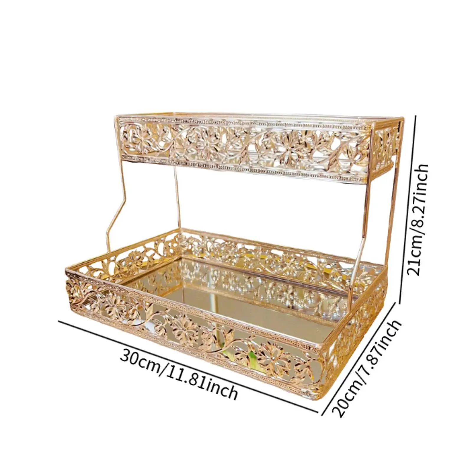 Cosmetic Organizer Skincare Holder 2 Tier Large Capacity Multipurpose Vanity Tray Bathroom Countertop Organizer for Lotion