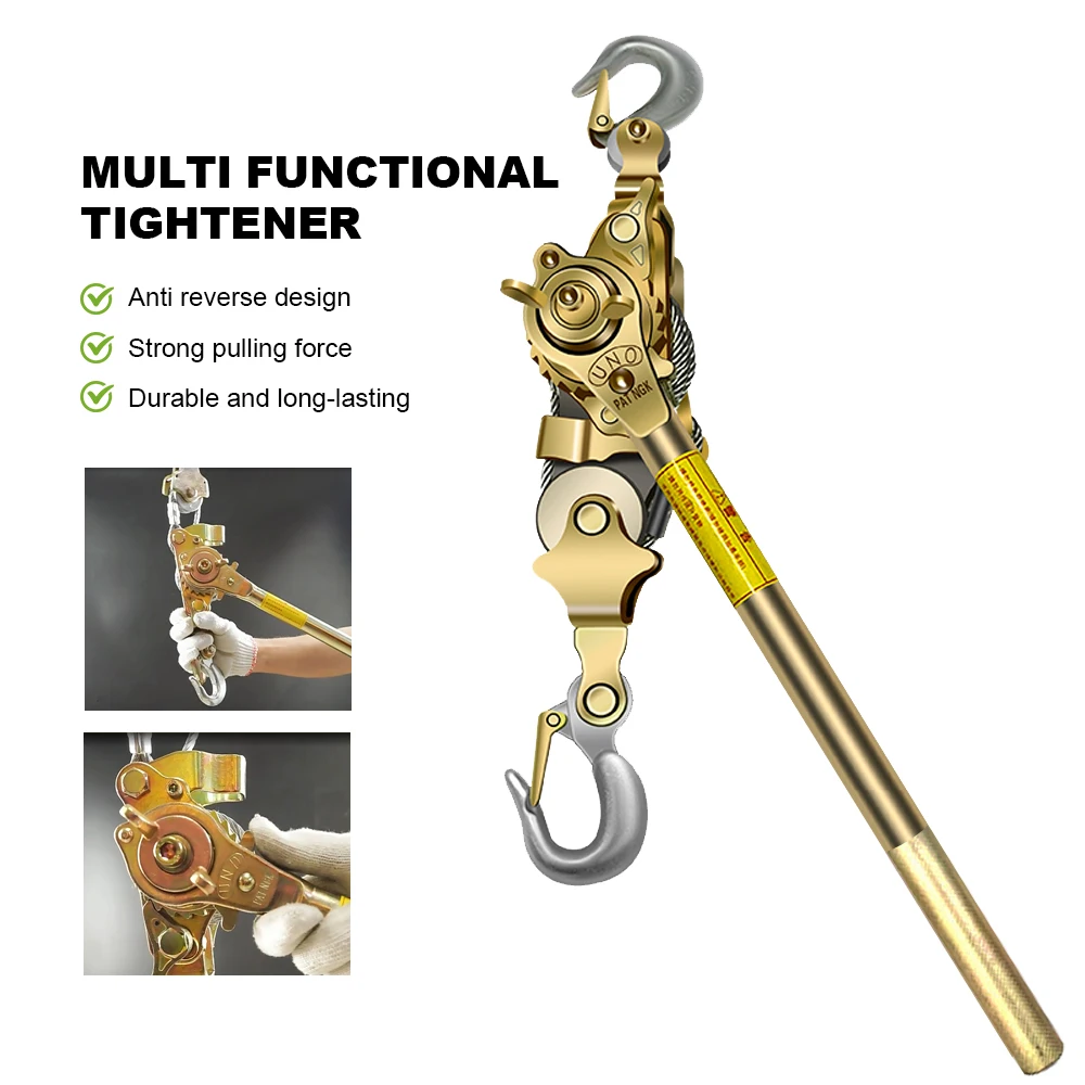 Multi-functional Wire Tightener Electricity Tightener Manual Double Hook Tensioner Wire Rope Hand Gourd Loading Machine