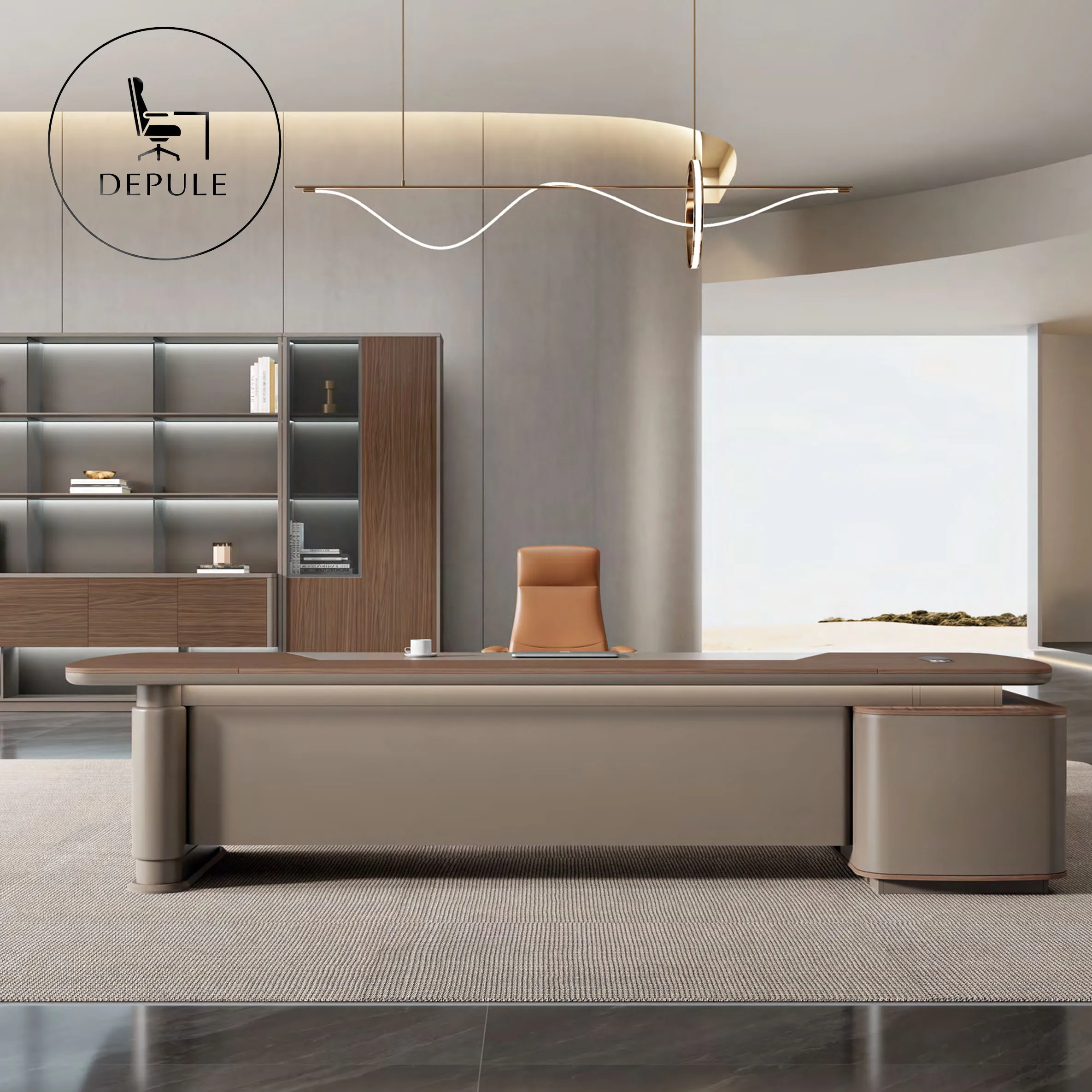 Brand New Modern Luxury Boss Table Furniture L-shaped Design Executive Office Desk Foshan Factory