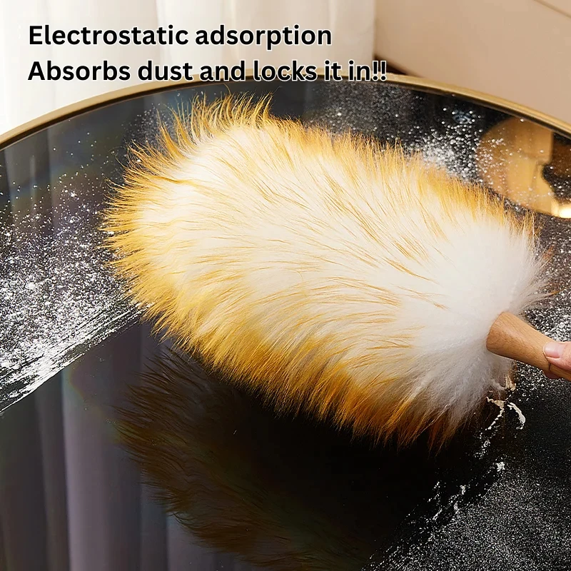 Household Wool Lambswool Feather Brush Duster Dust Cleaning Sofa Car Dust Floor Gap Bendable Brush Home Household Tools