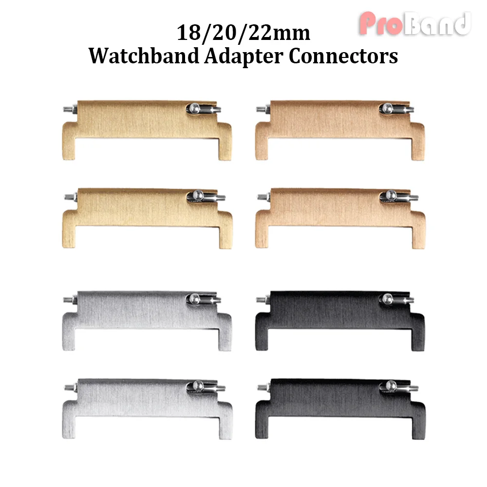 1Pair Strap Metal Adapter 18mm to 20/22mm, 20mm to 18/20/22mm, 22mm to 18/22mm Quick Release Pin Connectors Watch Band Accessori