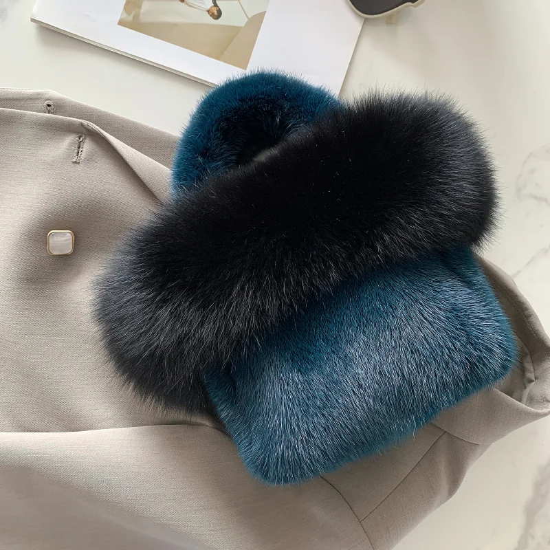 Women\'s Bag Luxury Real Fur Women\'s Shoulder Bag Mink Fur Bag With Fox Fur Design Large Capacity Fur Handbag Bags For Women