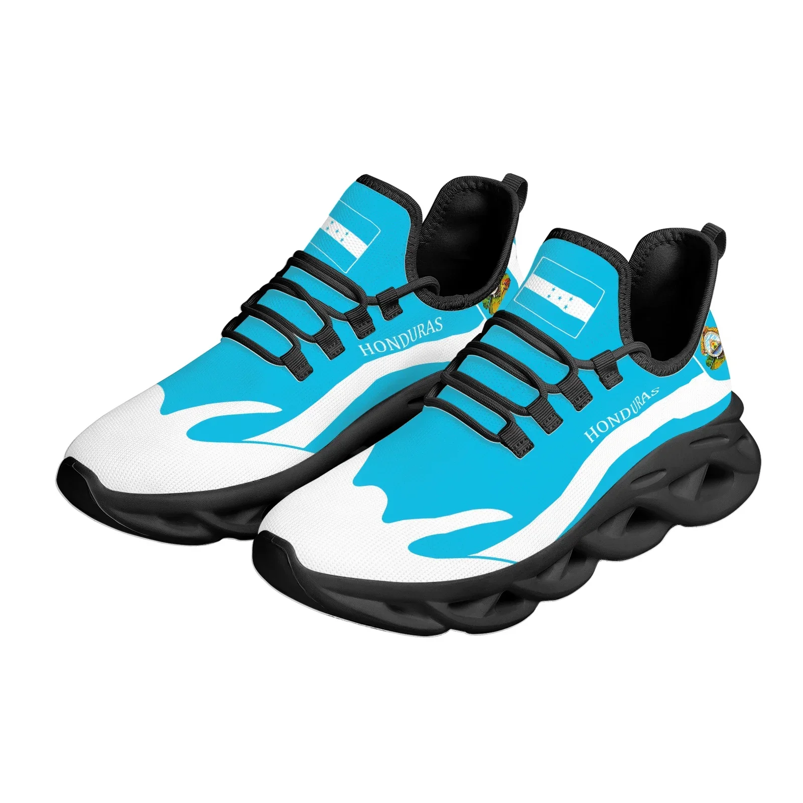 Creative Honduras Flag Printed Lace-up Shoes Hot Sale Comfortable Non-slip Basketball Shoes Summer Lightweight Men Flat Sneakers