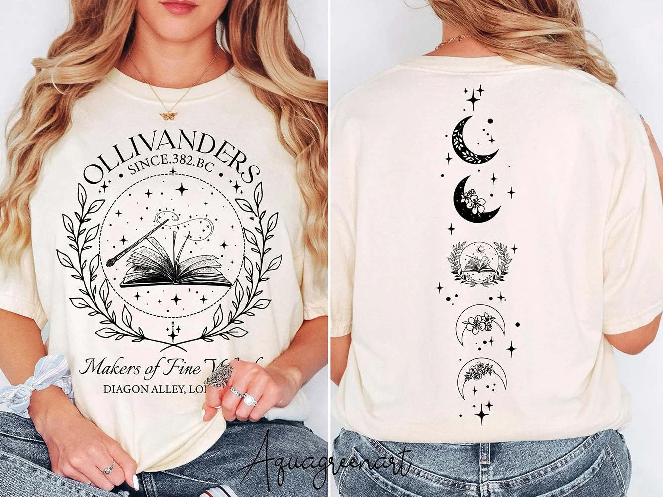 ヴィンテージ オリヴァンダーズ ワンド ショップ ウィザード HP コンフォート ユニセックス シャツ ユニバーサル マジック コットン 半袖 ウォッシュド シャツ Y2K ストリートウェア