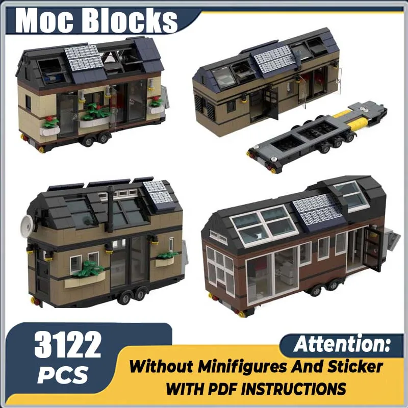 

Строительные блоки MOC, игрушки, крошечные домики на колесах, комплект, креативные наборы канолей с поездом, головоломки, детские кирпичи, модель, рождественские подарки