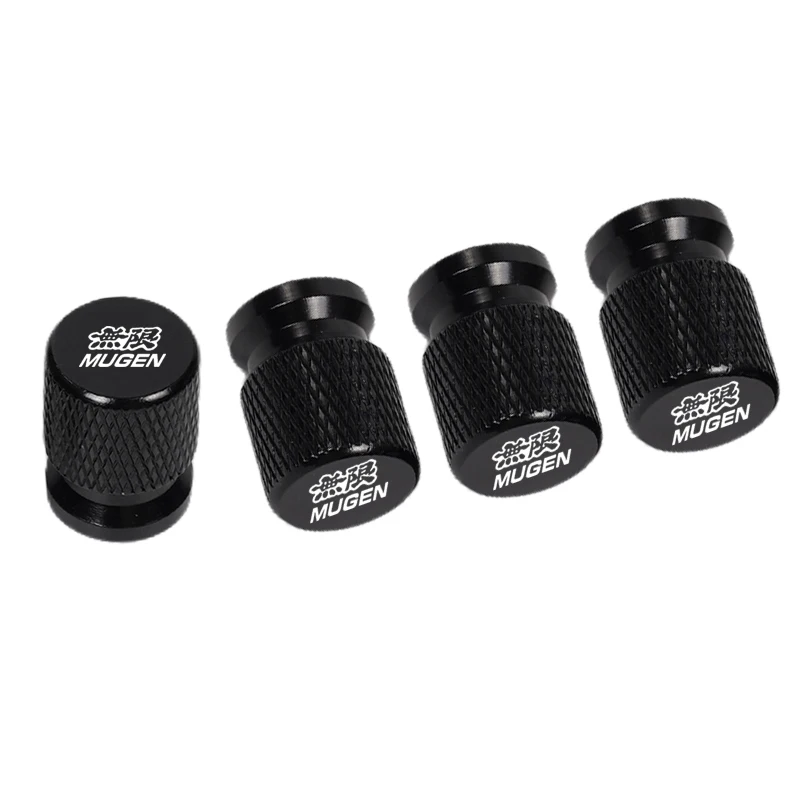 4pcs Car CNC Aluminum Tire Valve Air Port Stem Cover Caps For Honda Mugen Power Civic Accord CRV Hrv Fit Jazz Accessories