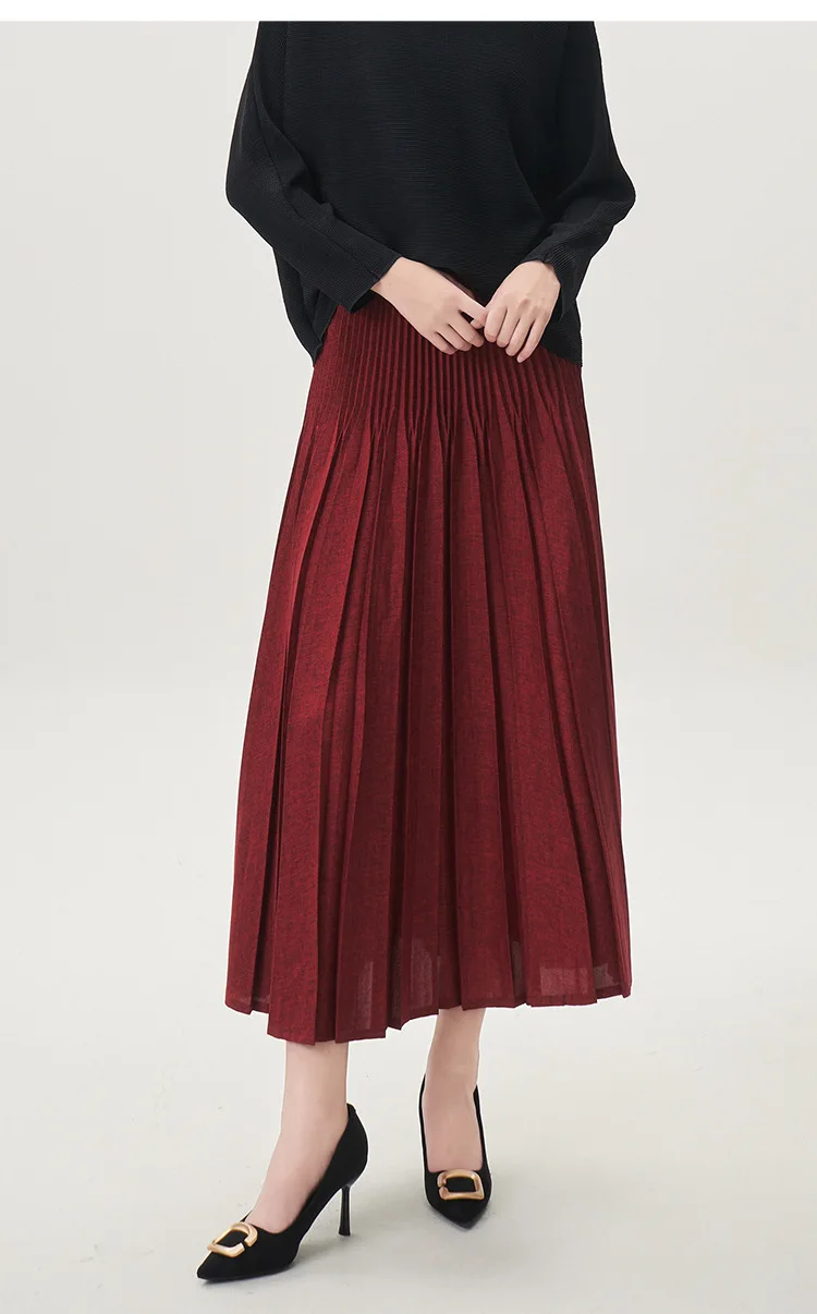 Nieuwe Herfst Winter Verdikte Elastische Taille Los Ontwerp Halflange Veelzijdige Driekwart Rok Halve Lengte A-lijn Rok