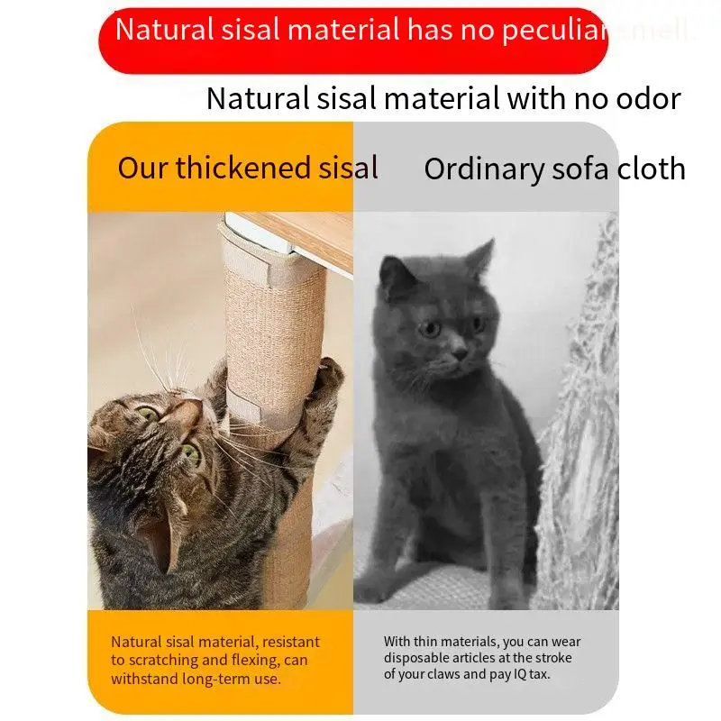 Cat Scratching Post for Table Leg Sisal Rope Scratch Pad, Durable Furniture Protector with Non-Shedding Fiber for Claw Trimming