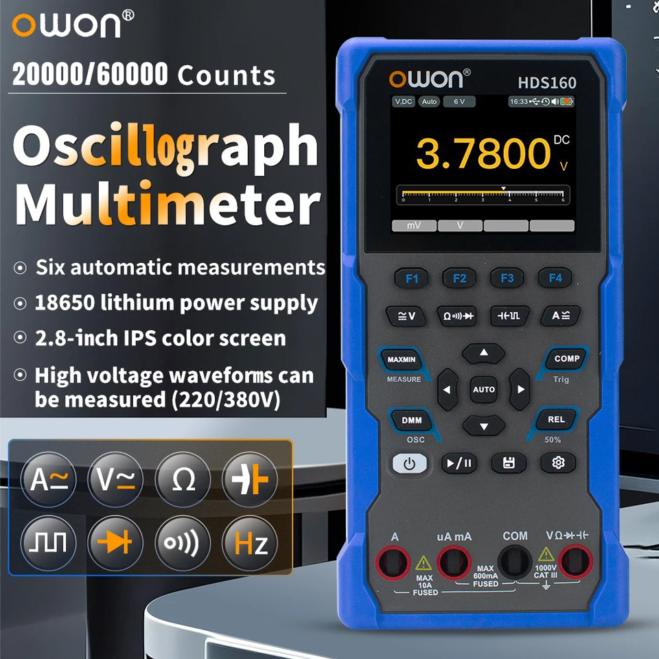 OWON HDS160 Oscilloscope Multimeter,4 1/2 Digit True RMS