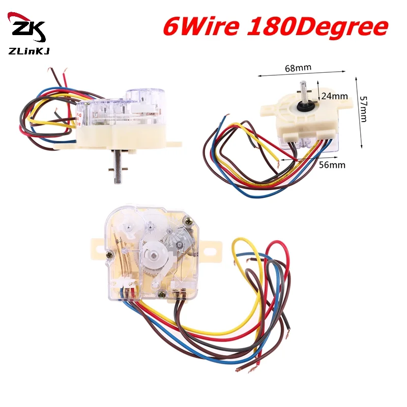 

Таймер для стиральной машины 180 градусов, 6 проводов, для полуавтоматических двухбарабанных стиральных машин, 1 шт.