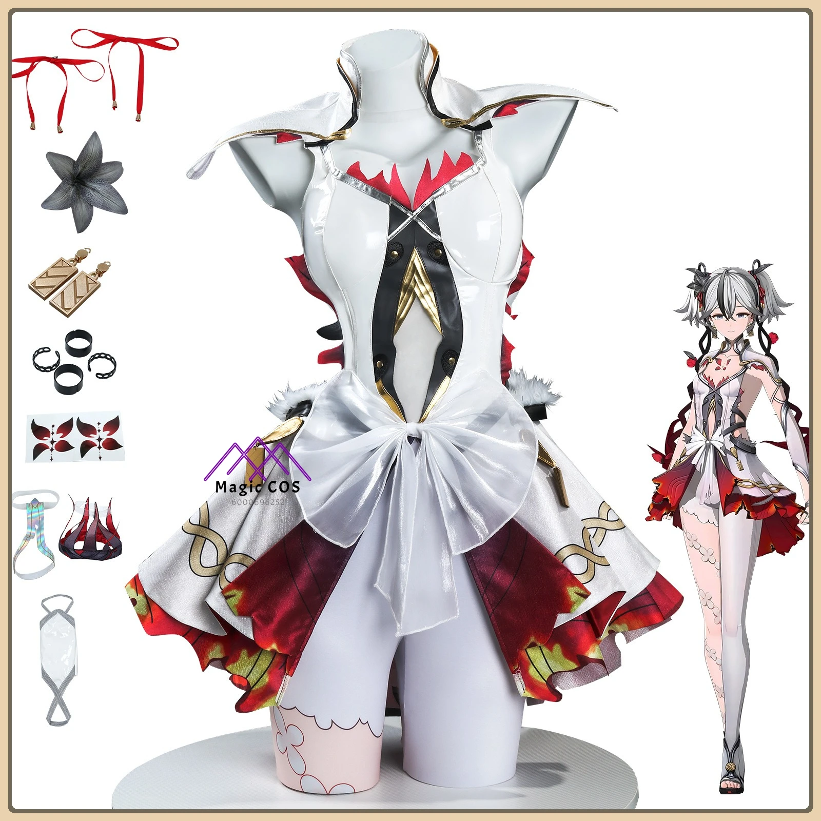 

Wuthering Waves Chun Role Playing Costume Women's Soft Fabric Dress Full Set High Quality Cosplay Outfit for Role Playing