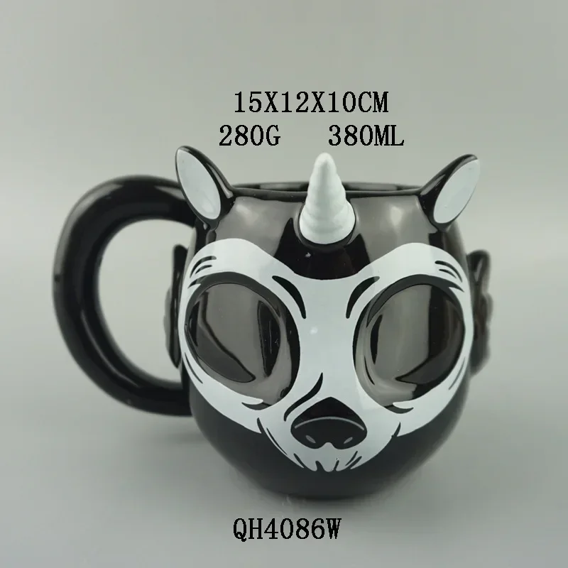 Strict Selection of Black Cartoon Lucky Cat Cup Creative Cute Ceramic Cup Halloween Ghost Festival Gift