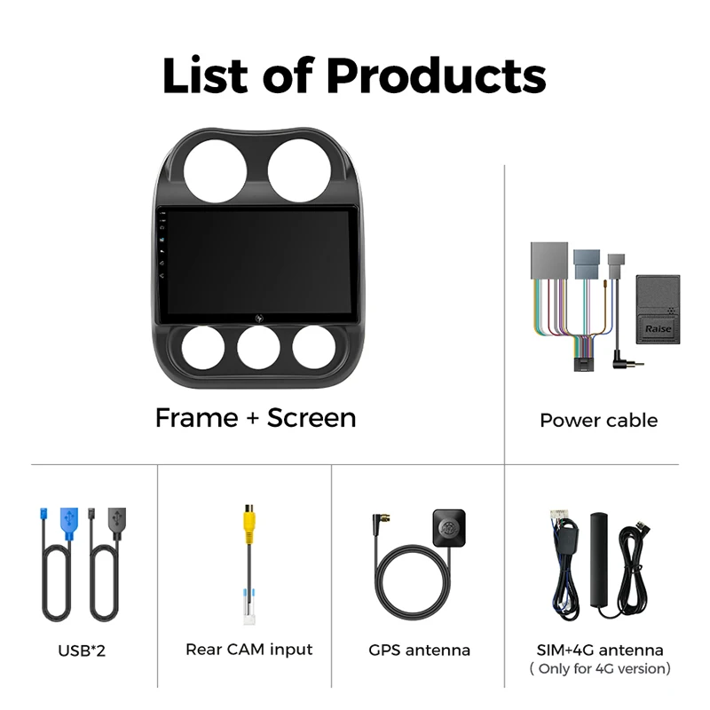 Ainavi Car Multimedia Player For Jeep Compass Patriot 2010 2011 2012 2013 2014 2016 Wireless Carplay Android Auto 4G Wifi 2din