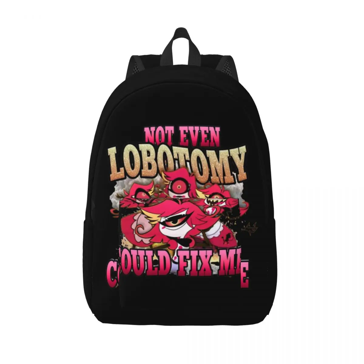 Hazbin Hotels Niffty Backpack for Men Women High School Business Daypack Not Even Lobotomy Could Fix Me Computer Shoulder Bag