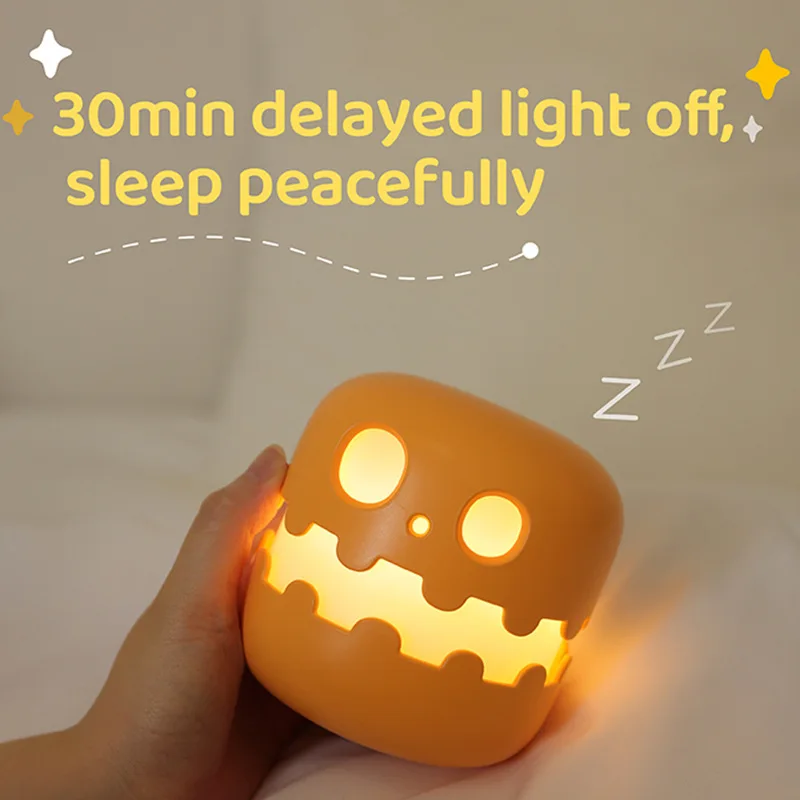 Halloween Pumpkin Lamp Bedside Funny Decoration Ambience Light For Bedrooms Living Room Decoration Kids Birthday Gift Halloween