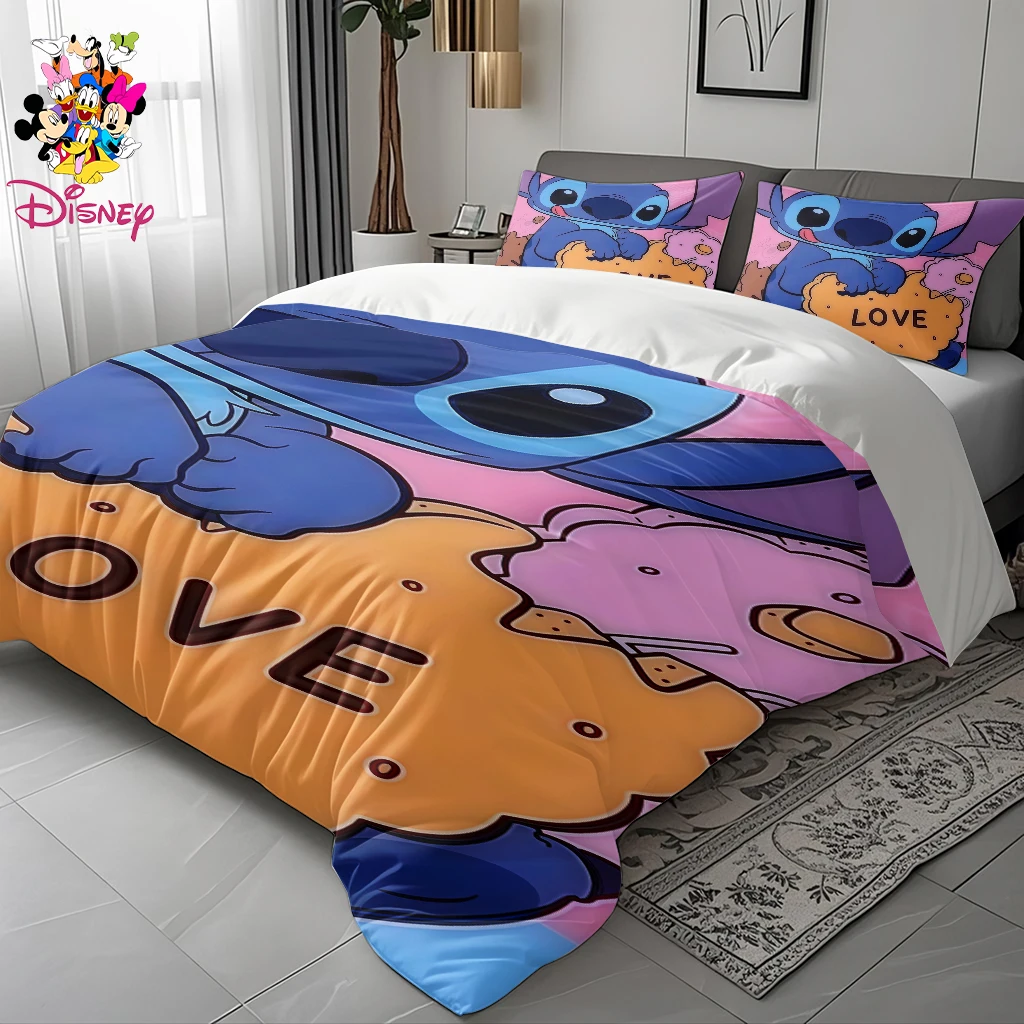 2/3 قطعة مجموعة غطاء لحاف ديزني ستيتش اضحك بدون حشو نعومة تشبه السحابة مناسبة لغرف النوم العائلية وغرف الضيوف #5